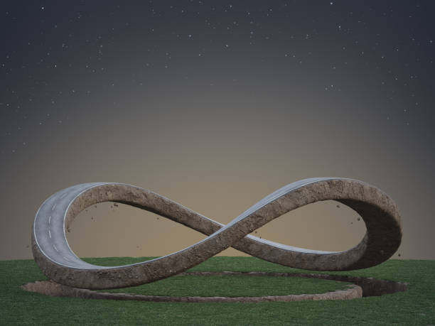 istock 3D rendering of infinity symbol road in adventure route concept. 1336601481