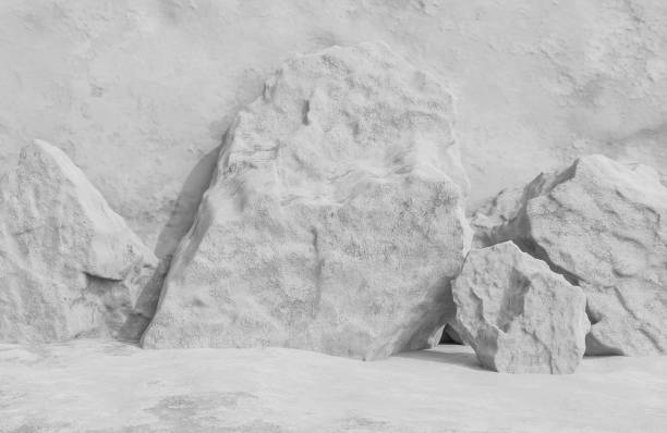 istock Abstract empty room grey stone wall background grunge texture style.,3d model and illustration. 1336603936