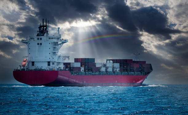 istock The Container ship business import export logistic and transportation by container ship with blue sky background. 1336604114
