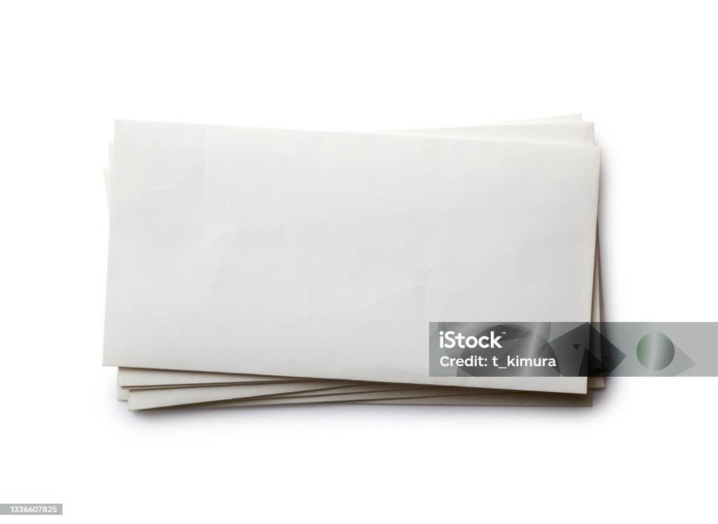 Blank paper envelopes Stack of  paper envelopes Envelope Stock Photo