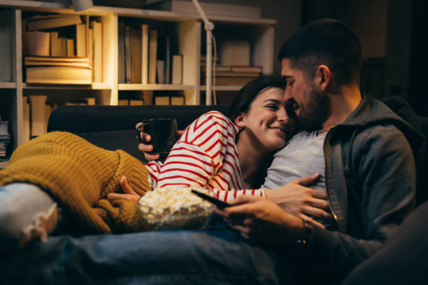 istock young couple spending evening together at home 1336608895