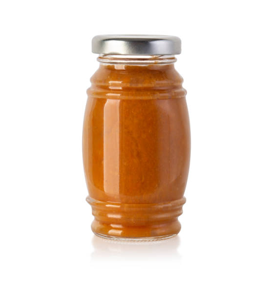 istock bbq brown sauce in glass jar 1336613136