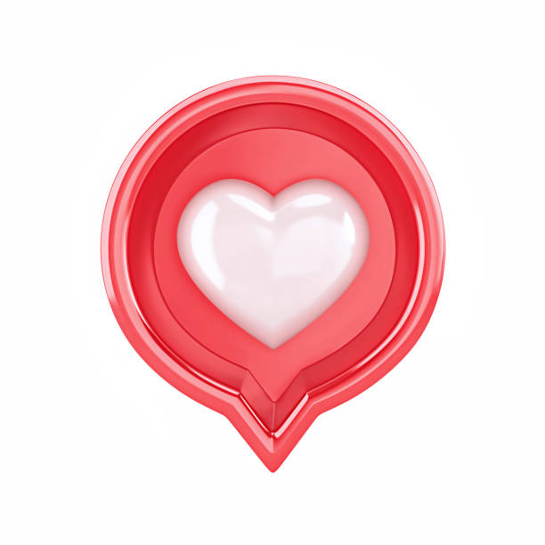 istock Social media notification with heart icon isolated on white 1336614499