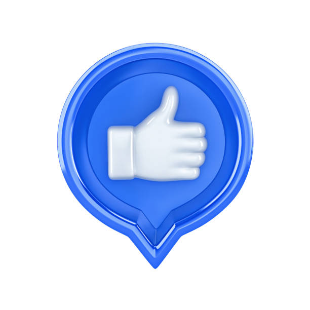 Social media notification with like symbol isolated on white. 3D rendering