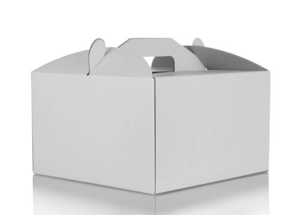 istock Carton takeaway cake box isolated on white background 1336618586