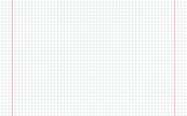그래프 용지. 색상 수평 선이있는 인쇄 가능한 제곱 그리드 용지. 학교, 질감, 노트북, 일기에 대한 기하학적 배경. 현실적인 줄 지어 종이 빈 크기 반전 a5 - graph paper mesh paper book stock illustrations