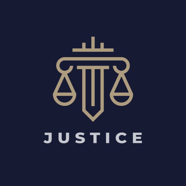 ilustrações, clipart, desenhos animados e ícones de ícone da linha de advogados de justiça - weight scale justice legal system scales of justice