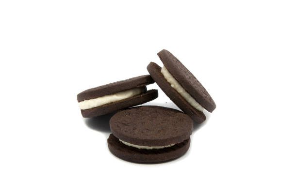 istock Sandwich black cookies isolated on the white 1336628330