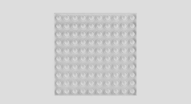 Simple dimple white sensory fidget toy. Mockup square anti-stress toy pop it isolated on white background. Game to develop children fine motor skills, point fingers, stress relief soft, 3d render. simple hoyuelo blanco sensorial inquieto juguete. maqueta cuadrada anti-estrés de toy pop aislado sobre fondo blanco. juego para desarrollar las habilidades motoras finas de los niños, dedos punzantes, alivio del estrés suave, renderizado en 3d