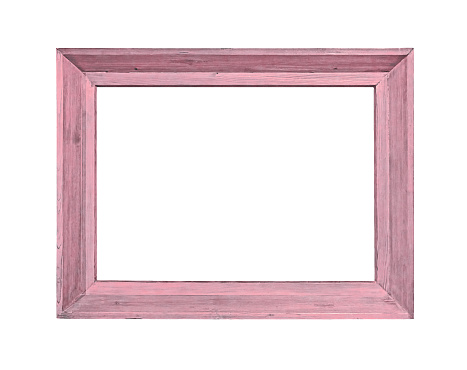 pink picture Frame isolated on white