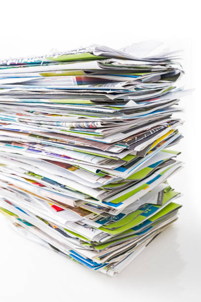 istock Stack of waste paper, old magazines, newspapers and leaflets for recycling 1336635810