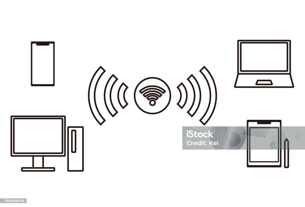 Wireless Connection Graphics This Is An Image Illustration Of A Wifi Connection For A Digital Device ...