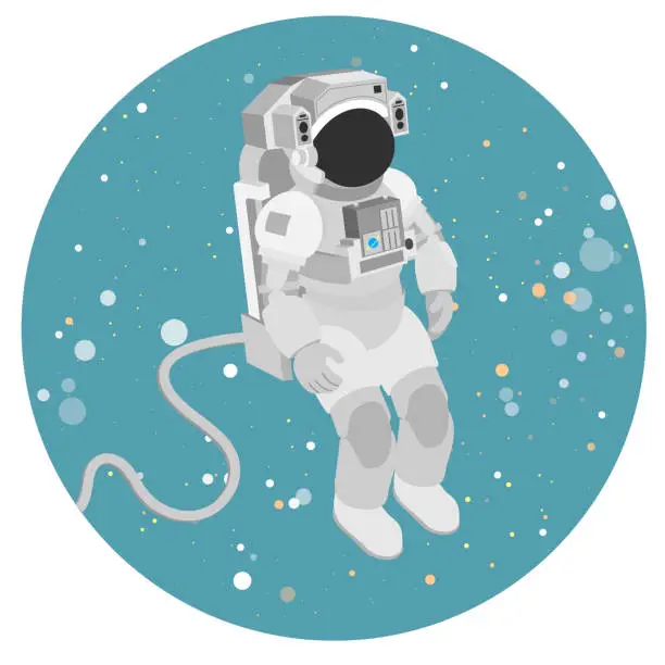Vector illustration of Illustration of an astronaut floating in space