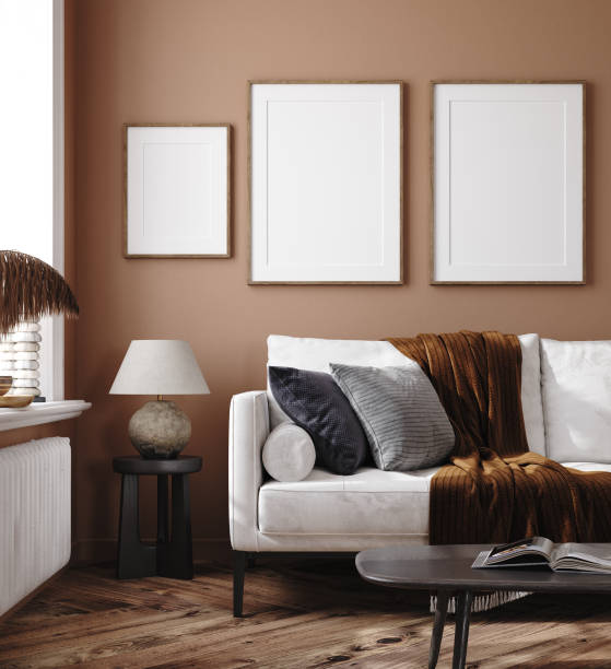 istock Frame mockup in home interior background 1336639570