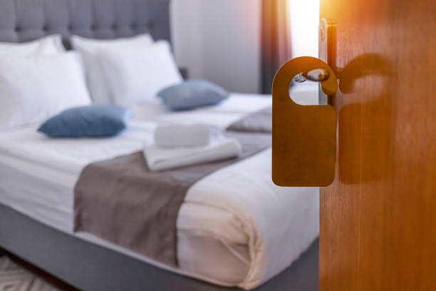 istock Photo of Empty label on a door handle for your text. 1336640869