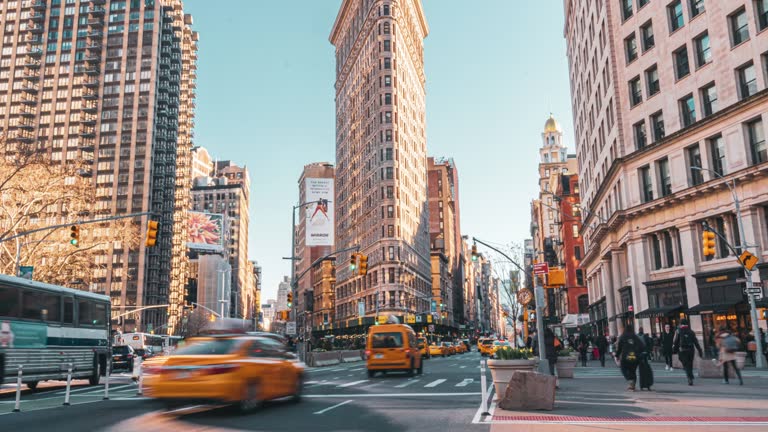 Time lapse of Flatiron Building, New York City, United States