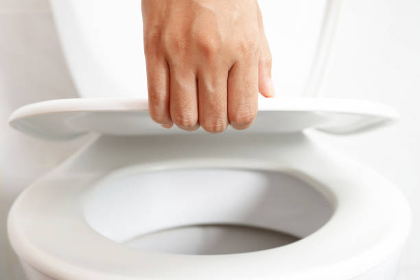 istock man's hand opening the toilet lid 1336644089