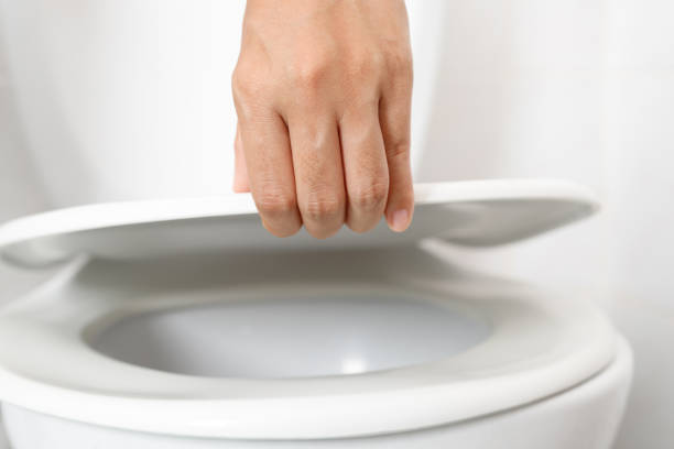 istock man's hand opening the toilet lid 1336644096
