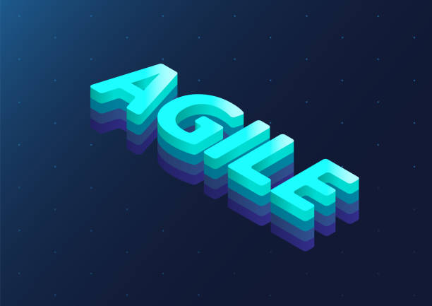 istock Agile isometric 3d vector text. Illustration of agile methodology concept to organise work. 1336644511
