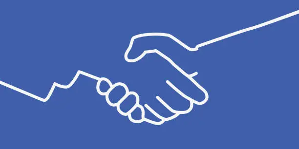 Vector illustration of Concept of friendship with two people shaking hands.