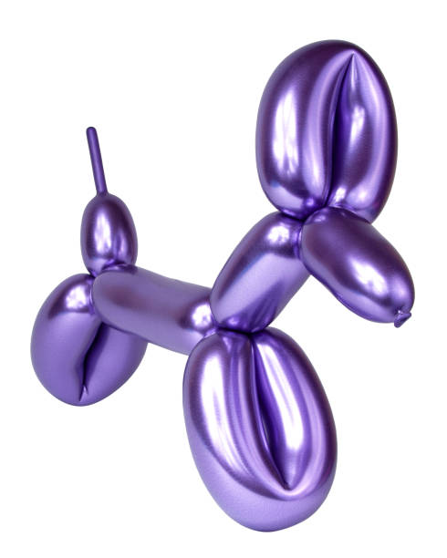 istock Violet bright balloon dog isolated on the white 1336650083