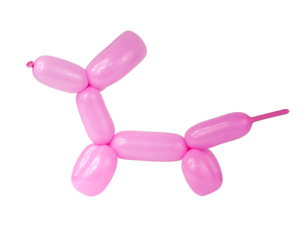 istock Balloon pink dog craft isolated on the white 1336651325