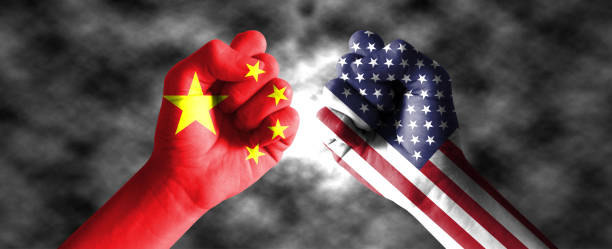 istock American flag and Chinese flag 1336654336
