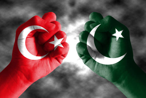 istock Pakistan flag and Turkish flag 1336654348