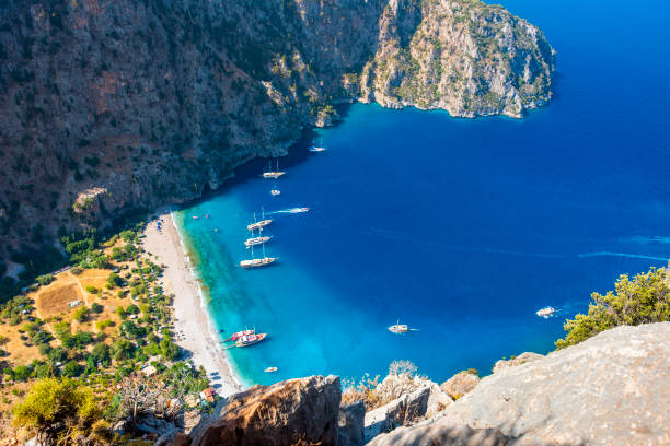 istock Butterfly Valley (Turkish: Kelebekler Vadisi) is a valley in Fethiye. Mugla, Turkey. 1336656544