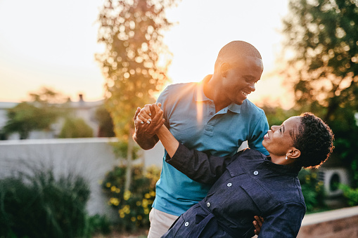 Romantic moments in the yard