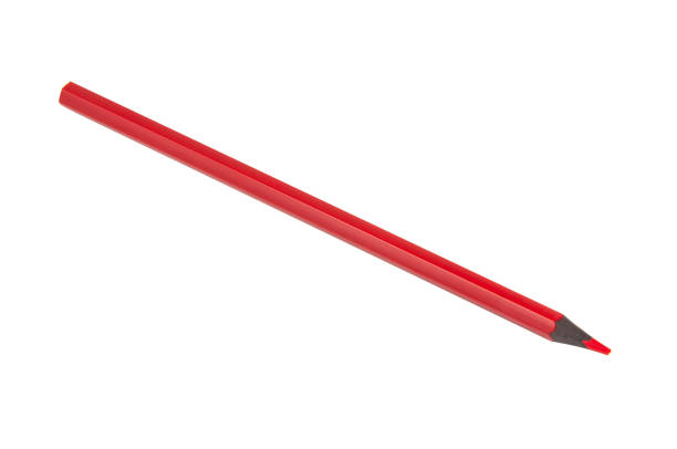 istock Red color pencil isolated on the white 1336657125