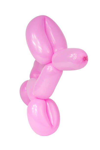 istock Balloon pink dog craft isolated on the white 1336658292