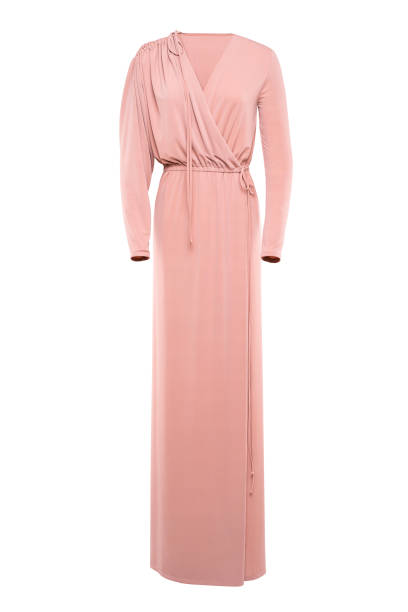 istock Pink dress isolated in white background, invisible mannequin 1336665988