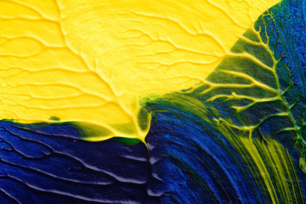 istock blue green yellow abstract acrylic painting color texture on white paper background by using inkblot method 1336668694