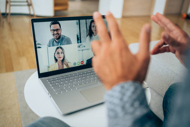istock Corporate business team in video conference. 1336668925