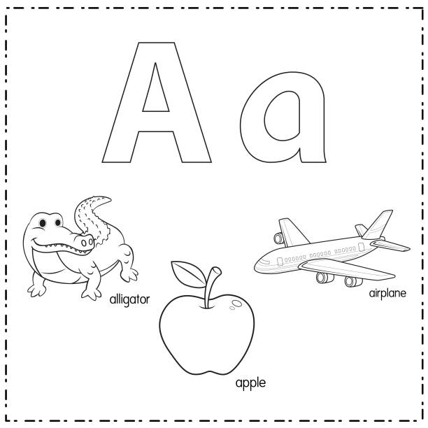 Letter A With Apple Cartoon Illustration Illustrations, Royalty-Free Vector  Graphics & Clip Art - iStock