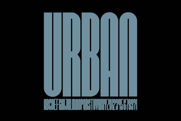 スーパーコンデンススタイルフォント - urban scene city life city design点のイラスト素材／クリップアート素材／マンガ素材／アイコン素材