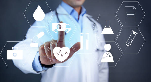 istock man doctor holding Medical icon 1336672883