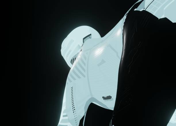 istock 3d rendering of a futuristic mechanical Monkey in a dark black background 1336676699