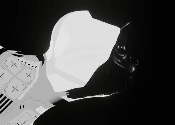 istock 3d rendering of a futuristic mechanical Monkey in a dark black background 1336676710