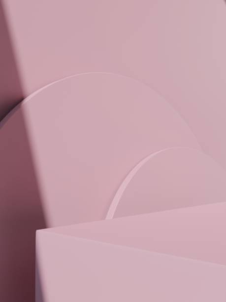 istock 3D Rendering Minimal Refreshing Pink Room under Sunlight and Shadow Background for Toiletries or Beauty Products Display. 1336677250