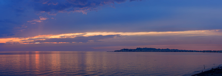 Dramatic seascape Panoramic view of beach in Durres