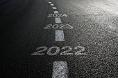 New year 2022 road start
