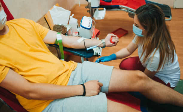 istock Blood donor and nurse 1336681076