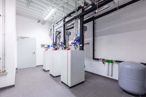 New Steam heat furnace fueled with natural gas.