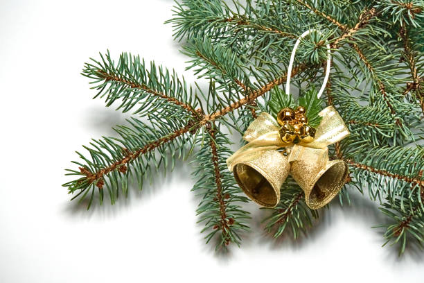 istock Christmas decoration with bells on a white background. 1336688226