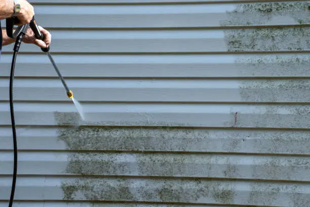 Photo of Spring or fall cleaning is needed on this siding