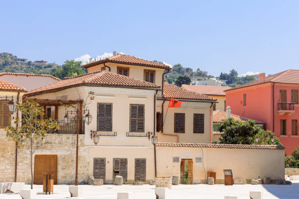 istock Vlora historic typical buildings in historic center 1336694129