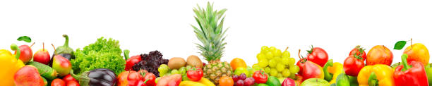 istock Fresh fruits and vegetables with big pineapple 1336695904