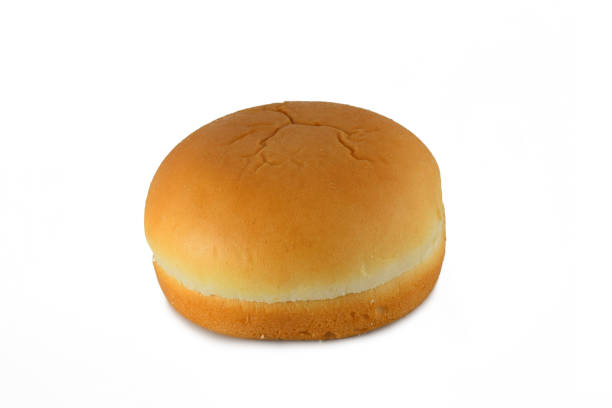 istock Whole wheat bread for hamburger isolated white background 1336696956
